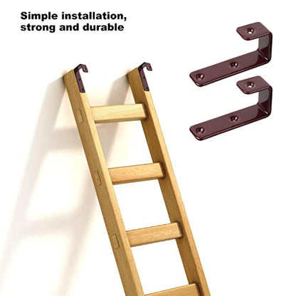 4 Pack Bunk Bed Ladder Hook, Inside 1" Kids Bunk Bed Replacement Hardware, Brown PVC Metal Loft Bed Ladder Hooks, Camper/Rv Bunk Ladder J Hook Brackets with 2 Size Screws (4 Pcak, Brown) - color: Coffee, size: 4 Pack