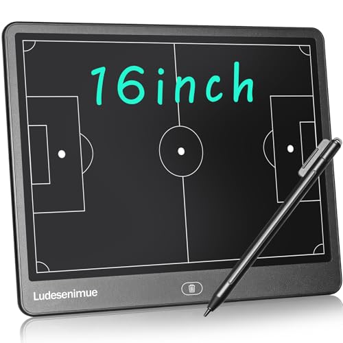 Electronic Soccer Coaching Board - 16 inch LCD Soccer Tactics Board | With Stylus Pen, Soccer Coach Gifts, Training Equipment - size: 9"W x 12"H