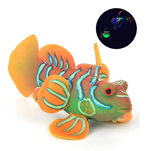 eecoo Realistic Fake Fish Aquarium Fish Tank Artificial Simulation Luminous Ocean Tropical Angel Fish Aquarium Ornament Landscape Decoration (Orange)