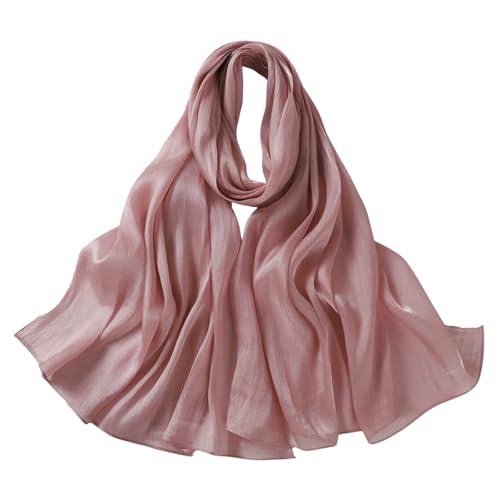 SUNDSGT Hijab Scarf for Women Silk Feeling Hijabs for Women Muslim Lightweight - color: Pink