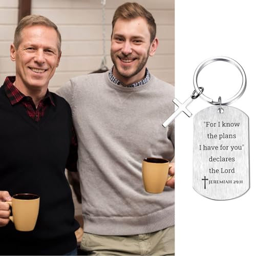 Inspirational Scripture Keychain with Cross - Bible Verse Matte Key Chain Religious Gift for Christian - style: Jeremiah 29:11