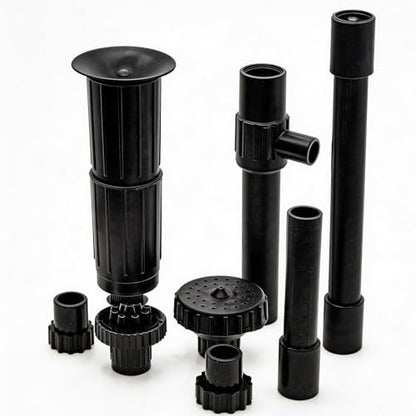 RUIAN Fountain Nozzle Kit, Set of 8 pieces Water Fountain Spray Head Kit for Garden - color: BlackB