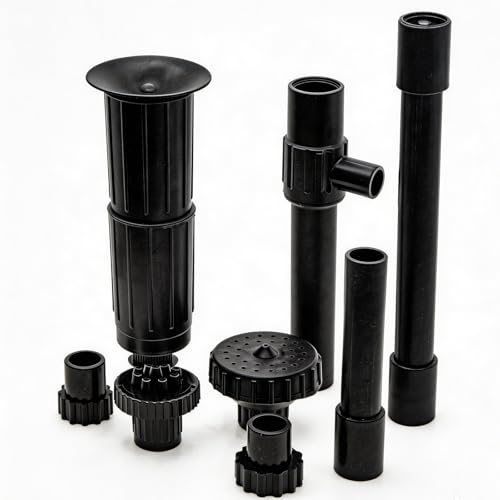 RUIAN Fountain Nozzle Kit, Set of 8 pieces Water Fountain Spray Head Kit for Garden - color: BlackB