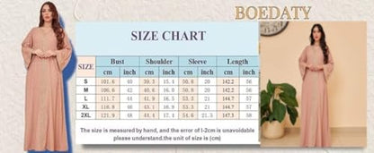 Women Muslim Abaya Dress V Neck Embroidered Kaftan Long Sleeve Loose Islamic Maxi Prayer Robe for Ramadan Eid - color: Black, size: Small