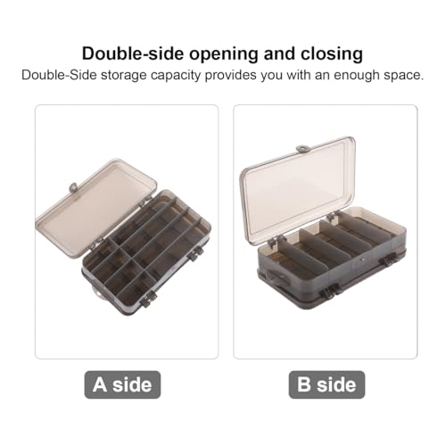 ibasenice 1pc Double-side Fishing Supplies Storage Box Outdoor Fishing Lures Container Removable Inserts Space-saving Design for Easy Organization and Transport