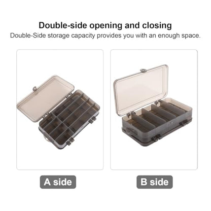 ibasenice 1pc Double-side Fishing Supplies Storage Box Outdoor Fishing Lures Container Removable Inserts Space-saving Design for Easy Organization and Transport