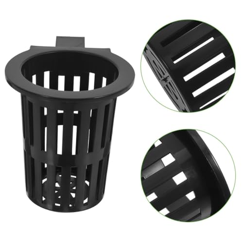 6pcs Hanging Hydroponic Basket Set for Fish Tank and Pond Plants – Small Round Black Plastic Mesh Net Pots (20-40mm) Wall-Mounted Planters for Aquatic Gardening and Balcony Decor