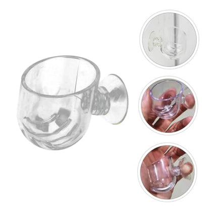 2pcs Red Aquarium Feeding Cups Acrylic Fish Food Holders with Suction Cups for Fish and Shrimp Tank Feeding Dispenser
