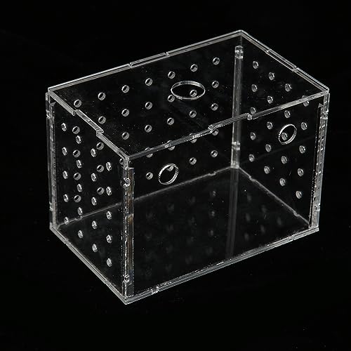 Fish Breeder Box, Aquarium Fish Breeding Box with Suction Cups, High Transparency Acrylic Hatchery Incubator Tank for Baby Fish Shrimp Clownfish Isolation and Rearing (11 * 7 * 8CM) - size: 11*7*8CM