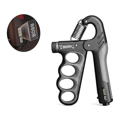 Grip Strength Trainer with Counter, Adjustable Hand Gripper Strengthener, Forearm Strengthener for Home Fitness Workout for Musicians Athletes