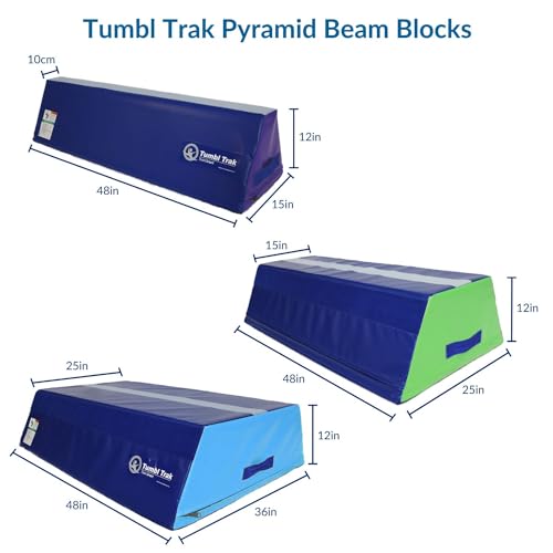 Tumbl Trak Pyramid Beam Blocks - Trapezoid Gymnastic Skill Mat - 4’ Long x 3’ Wide - Multi-Use Gymnastics Training Equipment for Enhanced Skill Development