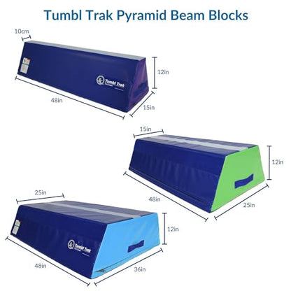 Tumbl Trak Pyramid Beam Blocks - Trapezoid Gymnastic Skill Mat - 4’ Long x 3’ Wide - Multi-Use Gymnastics Training Equipment for Enhanced Skill Development
