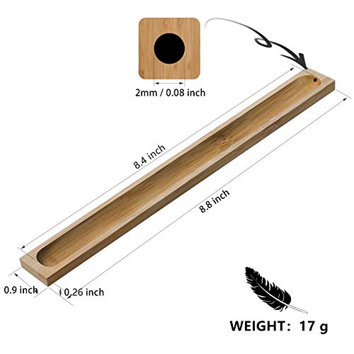 2 Pieces Natural Bamboo Incense Stick Holder Home Incent Burner with Ash Catcher