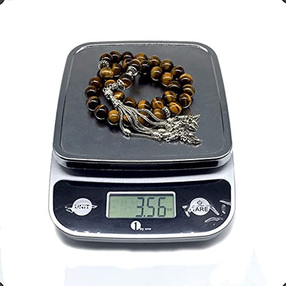 Design Tiger Eye Stone Series Worry Beads - Prayer Tesbih-Tasbih-Tasbeeh-Misbaha-Masbaha-Subha-Sebha-Sibha-Rosary (Big 12 mm-33 Beads) - color: Big Beads -12 mm-33 Beads-