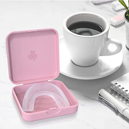 Aligner and Retainer Cases,2 Pcs Denture Case - Pink | Durable and slim Mouth Guard Case - color: Pink