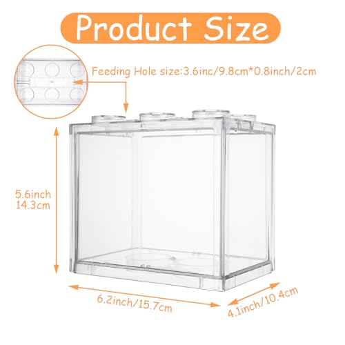 QTLCOHD 4 Pack Small Betta Fish Tank, 0.6 Gallon Mini Aquarium Tank | Clear Stackable Fish Bowl, Acrylic Tiny Cube Tank for Beta Fish Sea Monkeys Shrimp Snails