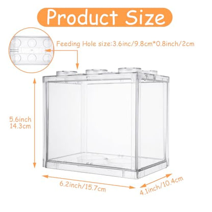 QTLCOHD 4 Pack Small Betta Fish Tank, 0.6 Gallon Mini Aquarium Tank | Clear Stackable Fish Bowl, Acrylic Tiny Cube Tank for Beta Fish Sea Monkeys Shrimp Snails