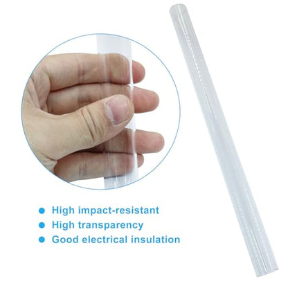 Piutouyar 6 Pcs Round Clear Rigid Tubing, 0.71" ID x 0.79" OD x 12" Length | 18 mm ID, 20 mm OD, 305 mm Length, Rigid Tubing Plastic Polycarbonate Tube Pipe - size: 18mmx20mm