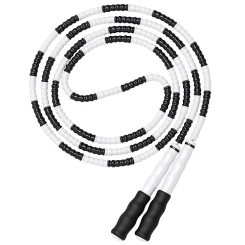 Leeboom Jump Rope, Adjustable Length Tangle-Free Segmented Soft Beaded Skipping Rope, Fitness Jump Rope for Kids, Man, and Women Weight Loss 9.2 Feet - color: white