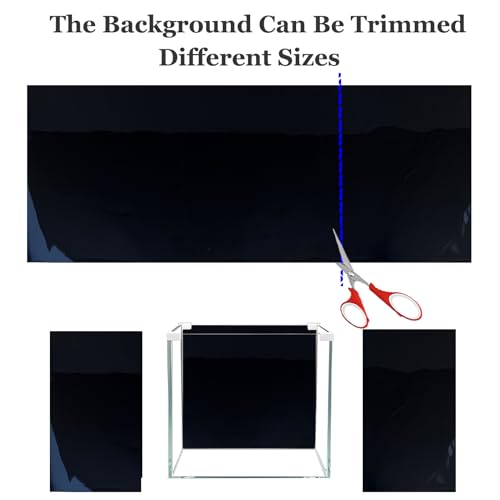 XCNO Aquarium Background for Fish Tank Wallpaper Black Blue Poster 24x72 in | Double-Sided Solid Colors, Glue-Free, Smooth Surface, Waterproof PVC, Easy to Intall and Clean, Simple to Trim, Reusable - size: 23.6" H x 72" L