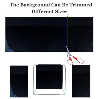 XCNO Aquarium Background for Fish Tank Wallpaper Black Blue Poster 12x33 in | Double-Sided Solid Colors, Glue-Free, Smooth Surface, Waterproof PVC, Easy to Intall and Clean, Simple to Trim, Reusable - size: 11.6" H x 33" L