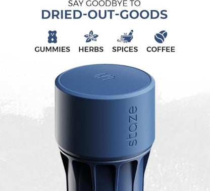 Staze Air Tight Smell Proof Container (148ml) – Vacuum Seal Jar, Waterproof Food Storage Canister, Portable Small Smell Proof Jar for Coffee, Herb, Spice & Gummies - (REEF) - color: Reef
