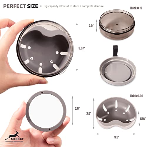Denture cup, Definitely No-Leak Denture Bath Box for Traveling Perfectly, Denture Cup with Strainer & Mirror(White) - color: White
