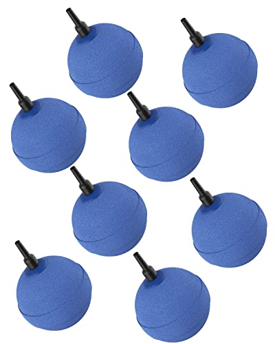 Pawfly Aquarium Air Stone Bubbler 2 Inch, Oxygen Diffuser Airstone for Air Pump Fish Tank Bucket Pond and DWC Reservoir, 8 Pack - color: 8 Pack(Blue)
