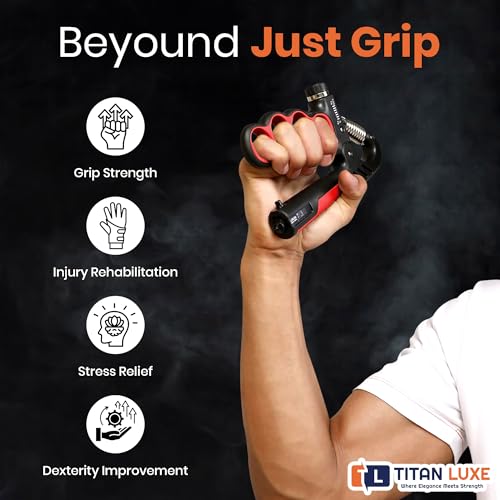 Grip Strength Trainer – Adjustable Resistance Hand Grip Strengthener (11-220 Lbs/5-100KG) with Auto Electronic Counter | Forearm & Finger Exerciser for Athletes, Musicians, Injury Recovery - color: Red