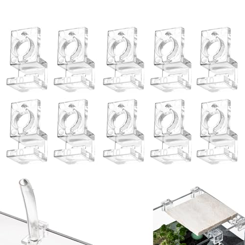 10 Pcs Aquarium Lid Clips, Clear Acrylic Fish Tank Holder Cover Clamps for Rimless Glass Top, Fishtanks Cover, Hoods Decor Fish Tank Accessories - color: Suitable for 10mm