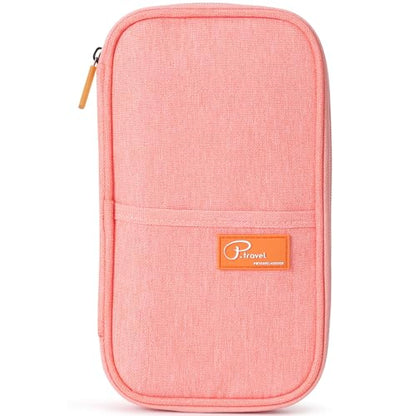 VanFn RFID Travel Passport Wallet, Family Passport Holder, Trip Document Organizer P.Travel Series - color: Pink