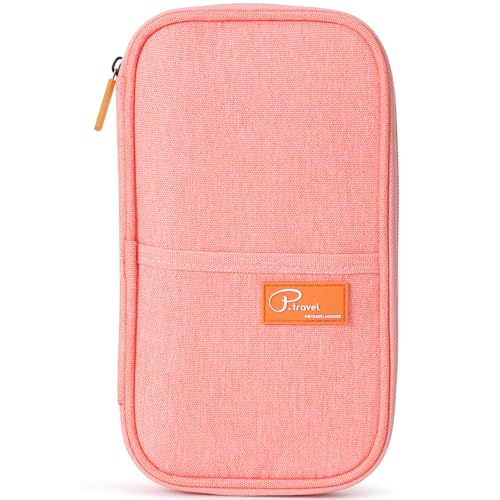 VanFn RFID Travel Passport Wallet, Family Passport Holder, Trip Document Organizer P.Travel Series - color: Pink