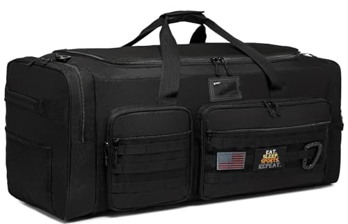 130L Extra Large Duffle Bag for Men, Heavy Duty Large Duffle Bag for Travel with Shoe Compartment, XL Sports Gym Equipment Bag for Hockey Football Baseball Basketball & More - color: Black