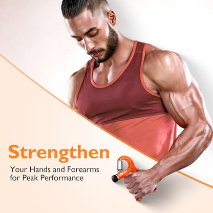 FitBeast Grip Strengthener 팔뚝 강화제, 근력 훈련 및 재활을 위한 조절 가능한 핸드 그립 강화제, 4.5-59.9kg(10-132파운드) 저항, 운동 선수 및 물리 치료에 이상적 (1개) - color: 주황색.