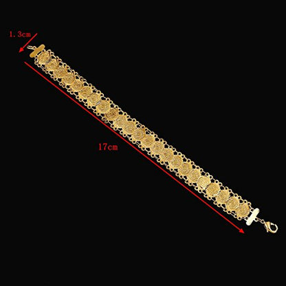 Small Cute Gold Plated Islamic Muslim Arab Money Coins Bracelet for Women Jewelry Bangle - style: Style A