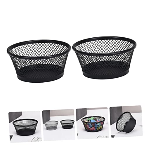 2Pcs Paper Clip Mesh Holder Lids Creative Table Organizer for Office Desk Sturdy and Stylish Paperclip Dispenser