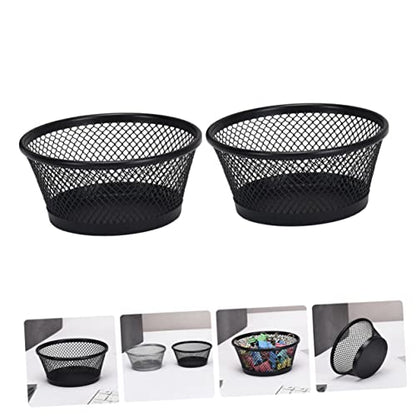 2Pcs Paper Clip Mesh Holder Lids Creative Table Organizer for Office Desk Sturdy and Stylish Paperclip Dispenser