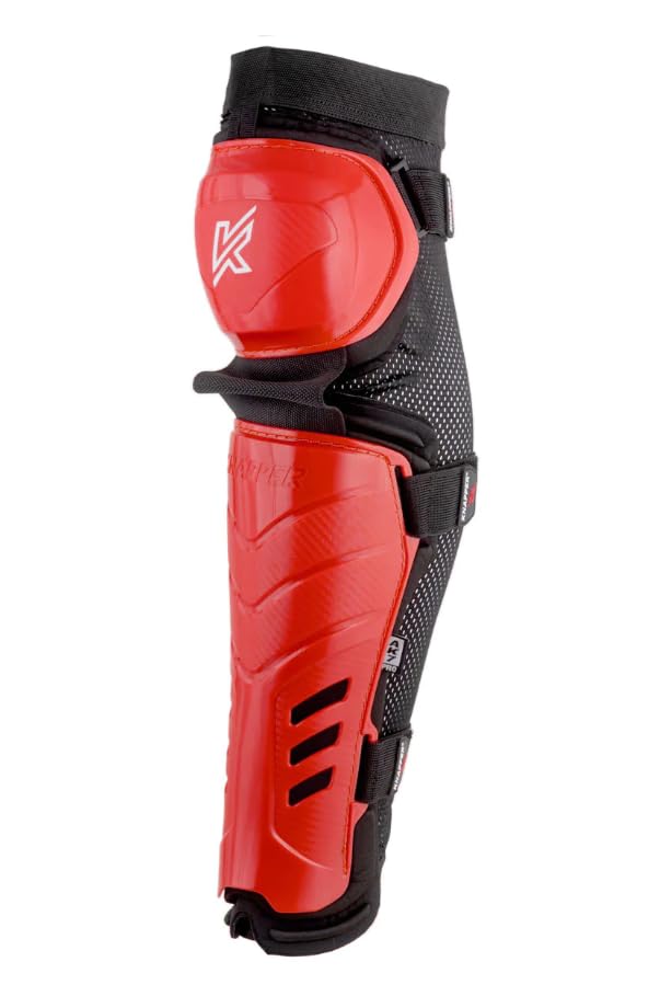Ball Hockey Protective Gear | AK7 PRO SHIN Guards | KNAPPER - color: Red, size: 12