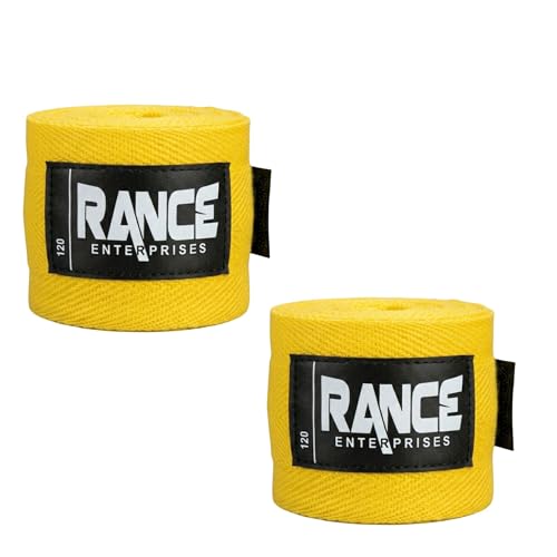 Pair Boxing Hand Wraps 120 Inch Yellow Muay Thai Wrist Support Bandages for Boxing Kickboxing Training Fitness & Gym Workouts