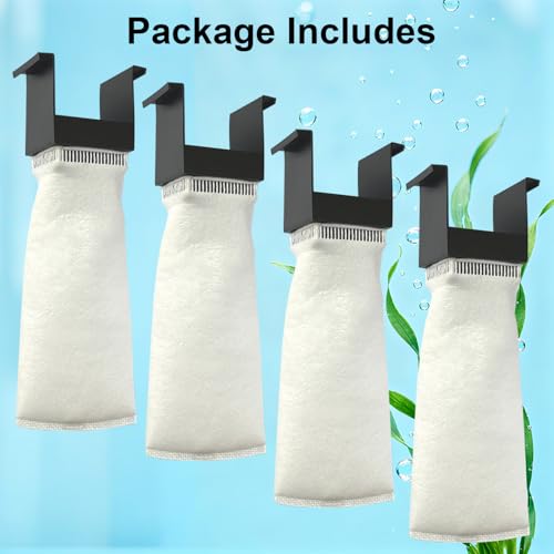 4 Pack 200 Micron Filter Socks - Compatible with Innovative Marine Nuvo Fusion Desktop Aquarium