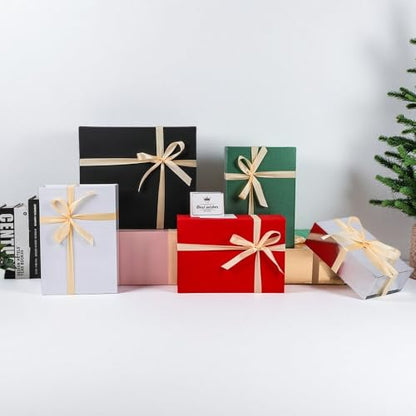 UoeRing 1 Pcs Red Gift Box 11.5x8x4 Inch with Magnetic Lid | Collapsible Luxury Present Box,for Birthday,Christmas Holiday Gift Includes Card,Ribbon,Tissue Paper & Shredded Filler - color: 11.5x8x4 Inch-Red-Pack of 1