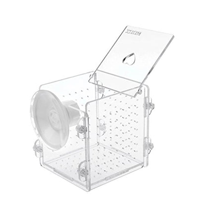 Fish Breeding Box Clear Acrylic Fish Isolation Boxes Aquarium Hatchery Incubator with Suction Cup for Newborn Shrimp