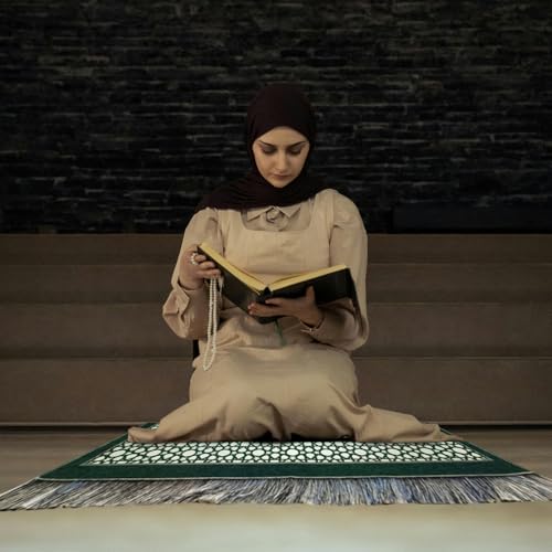zhxinashu Muslim Prayer Mat Set with Tasbih Beads and Cylinder Box - color: Style C