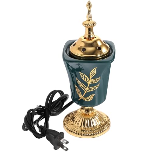 Angoily Electric Incense Burner Middle Eastern Decorative Censer Incense Holder for Home Office Yoga Tea Room Us Plug 7.87 X 2.75 X 2.75 in - color: Green