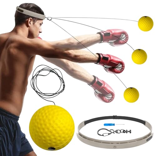 Boxing Reflex Ball, Boxing Ball Headband, Wearable Silicone Headband Strength Training Boxing Balls Set, Reaction Ball for Adults Kids Courtyard Gym Home - color: B