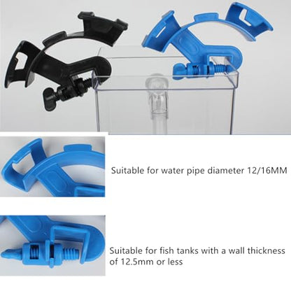 Fish Tank Water Pipe Clamp, Adjustable Fish Tank Tubing Holders Pipe Fixing Bracket, Aquarium Hose Clip Water Changer Holder for Fish Tank Cleaning Water Changing