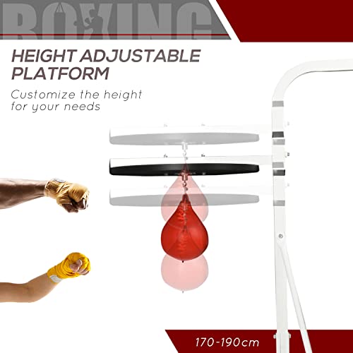 GOWE 2 in 1 Punching Bag Stand, Adjustable Height Heavy Bag Stand with Weighted Base and Speed Bag, Freestanding for Home Gym