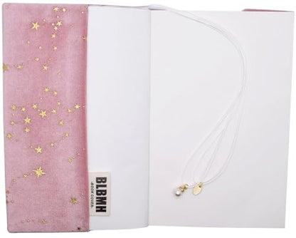 BLBMH 5x8 Book Cover | Handmade Non-Stretch Fabric Sleeve with Bookmark | for Paperback Bible Journal | Privacy Reading Gift for Women - Velvet Pink - color: Velvet Pink