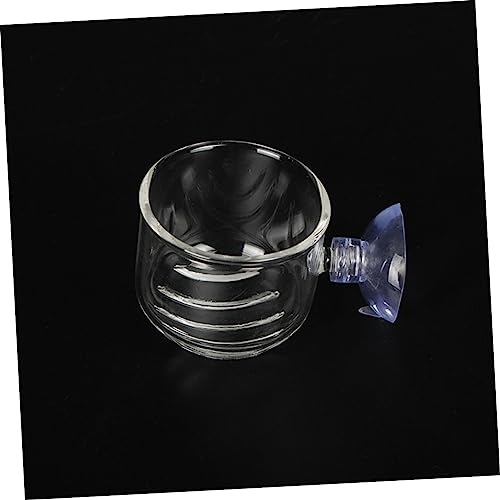 2-Pack Glass Feeding Cup for Aquarium Fish Feeder Shrimp Eggs Food Aquarium Equipment Aquatic Supplies - size: L