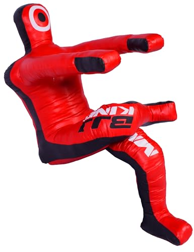 Grappling Dummy, Black Fabric Training Equipment for BJJ, Judo, Karate, Wrestling, Un-Filled Practice Dummy, Model WDM-2025, for Adults and Youth - color: Dura Red